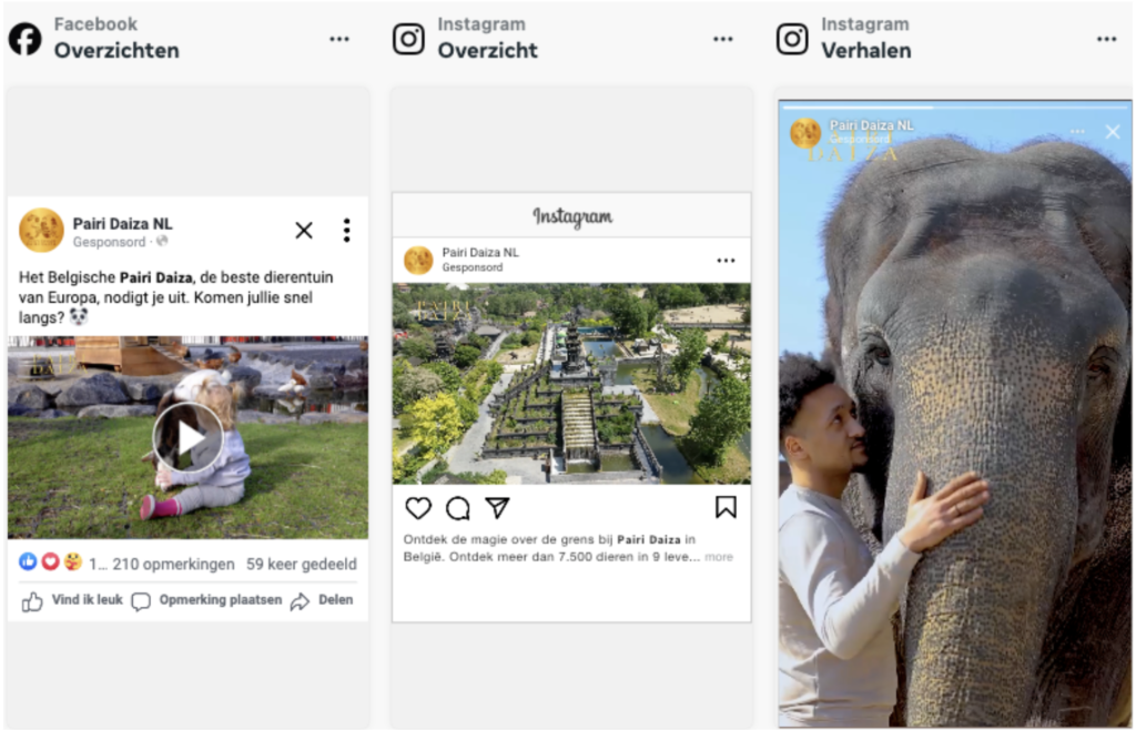campagne meta ads avec pairi daiza