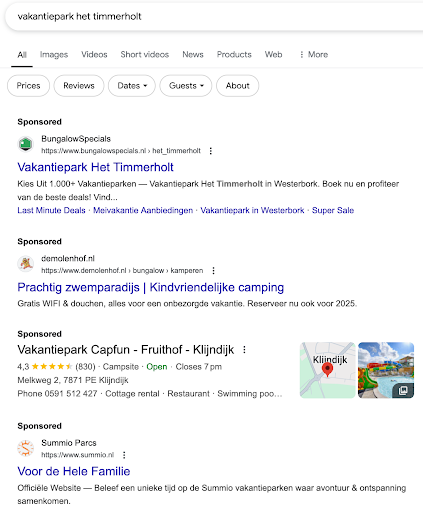 résultats de recherche google pour het timmerholt