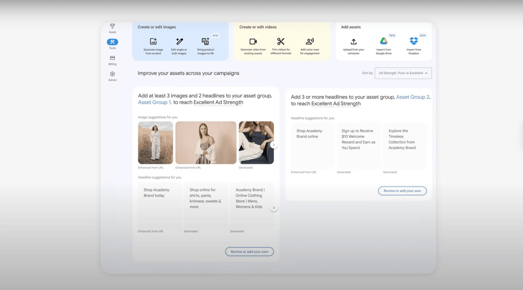 Assets Studio in Google Ads en 2025