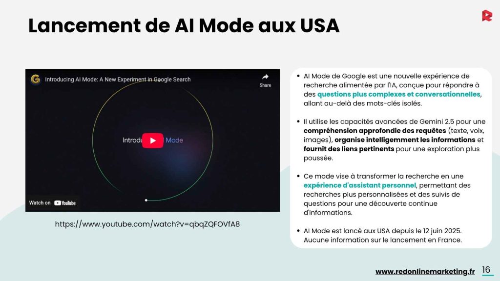 lancement de ai mode aux usa